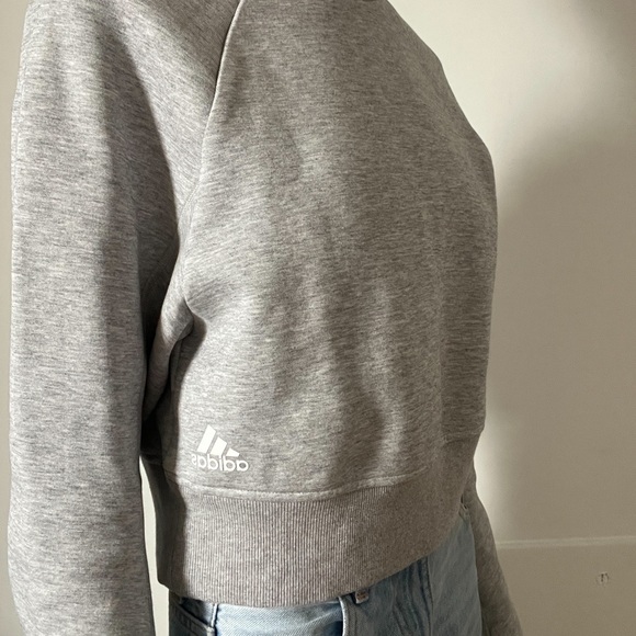 Adidas turtle neck cropped sweater in light grey - Picture 4 of 4